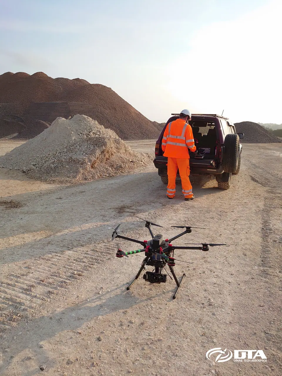 DTA Gen3 topographical survey drone with all-terrain 4x4 support truck