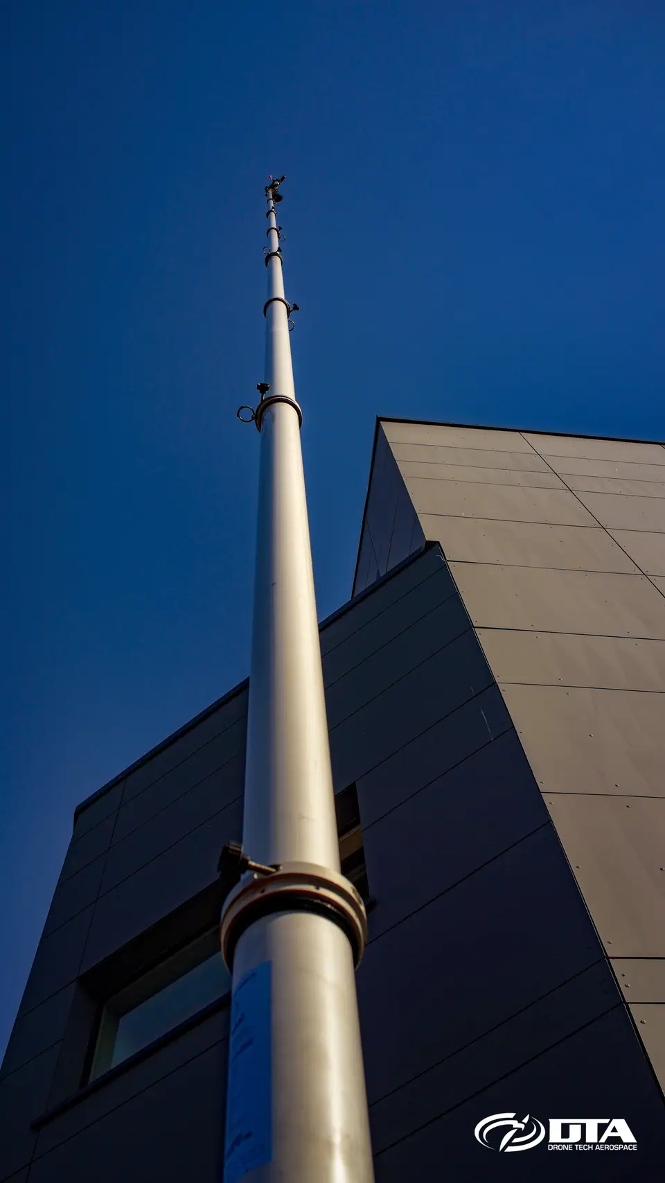 Elevated mast roof inspection in Swansea using DTA's vehicle-mounted mast