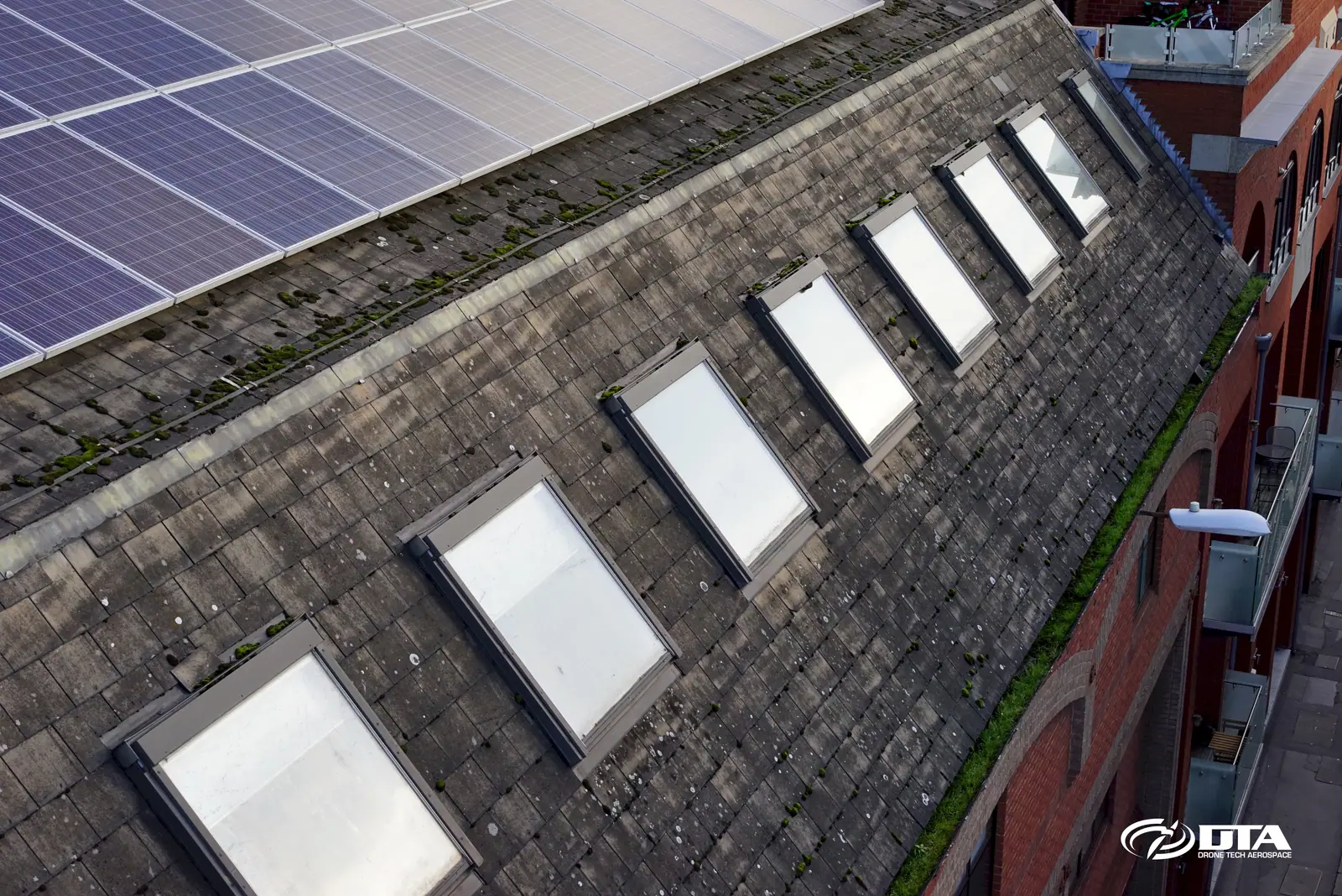 Drone roof inspection of a public building in the UK