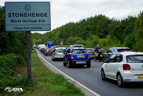 Highways traffic monitoring from the air near Salisbury