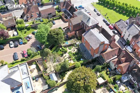 Residential rooftops captured during a drone inspection